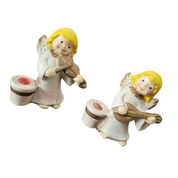 Vintage Colonial Candle Angel Candle Holders Set of 2 Korea - Picture 2 of 8